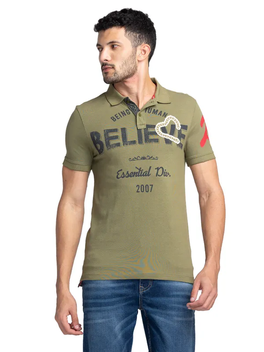 REGULAR FIT T-SHIRTS SHORT SLEEVE OLIVE