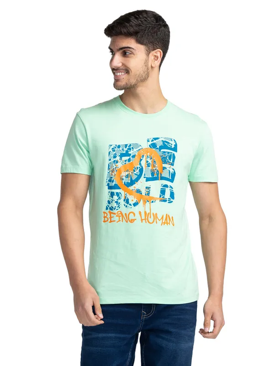 REGULAR FIT T-SHIRTS SHORT SLEEVE AQUA GREEN