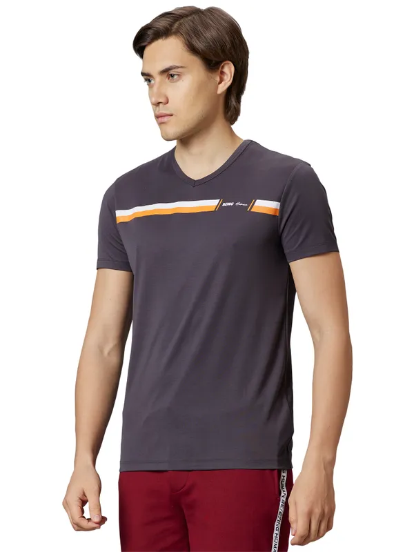 REGULAR FIT T-SHIRTS SHORT SLEEVE DK.GREY