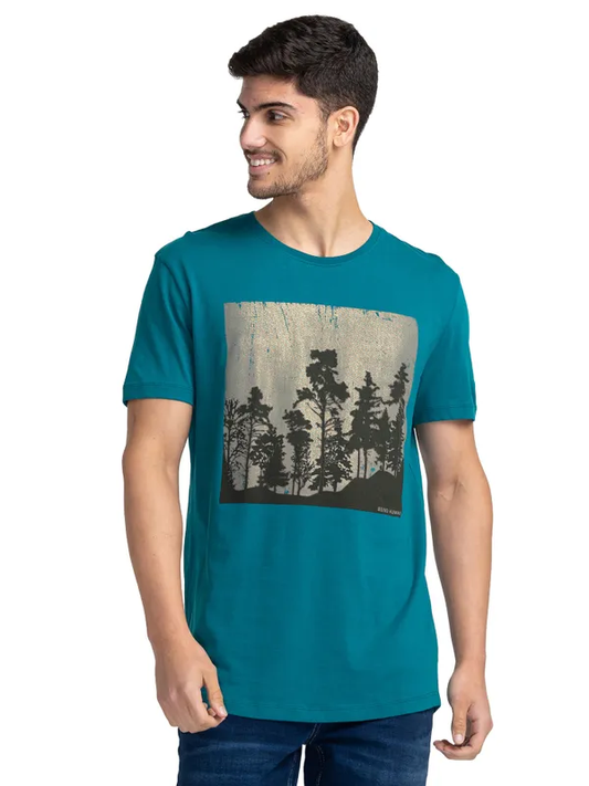 REGULAR FIT T-SHIRTS SHORT SLEEVE DARK TEAL