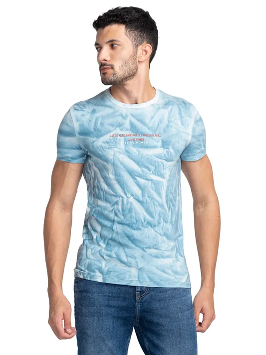 REGULAR FIT T-SHIRTS SHORT SLEEVE BLUE CORAL