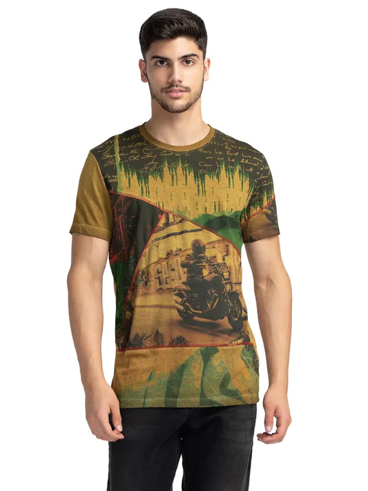 REGULAR FIT T-SHIRTS SHORT SLEEVE CAMEL