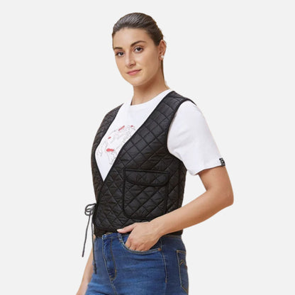 Waist Coat Fit V Neck Jackets Black & White