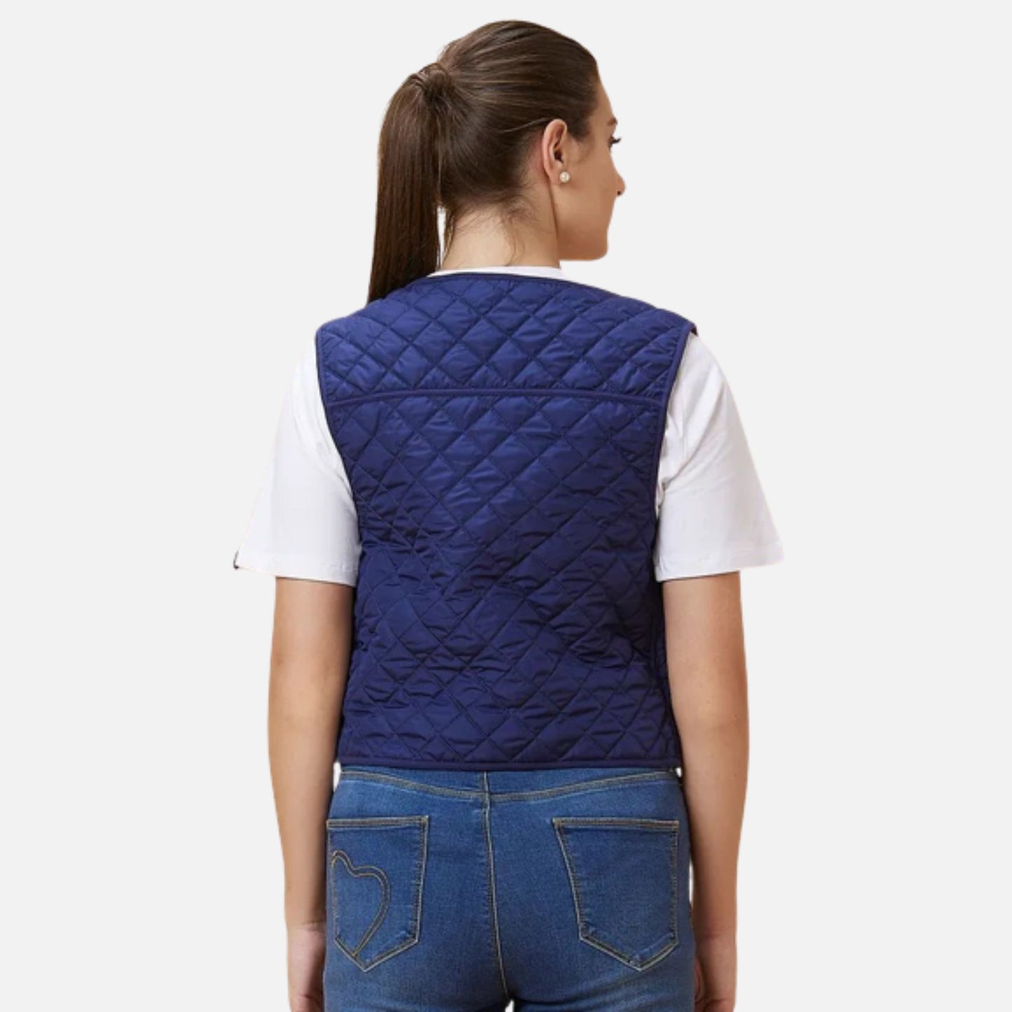 Waist Coat Fit V Neck Jackets Cobalt & Black