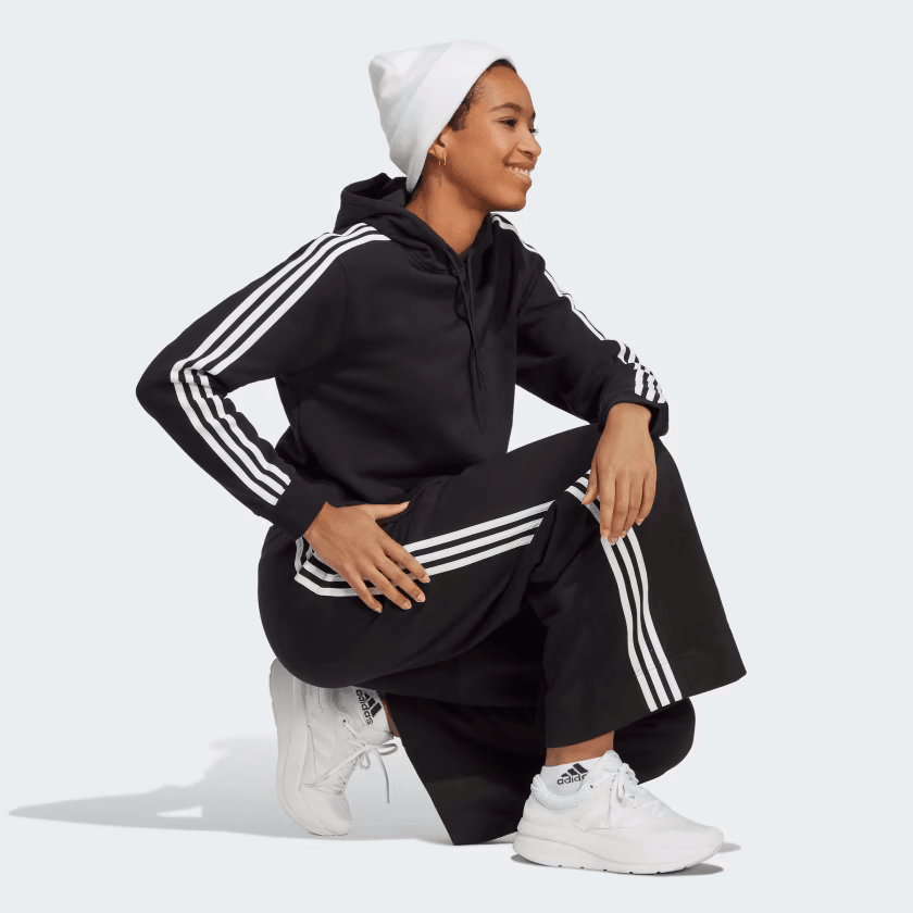 Essentials 3-Stripes French Terry Crop Hoodie