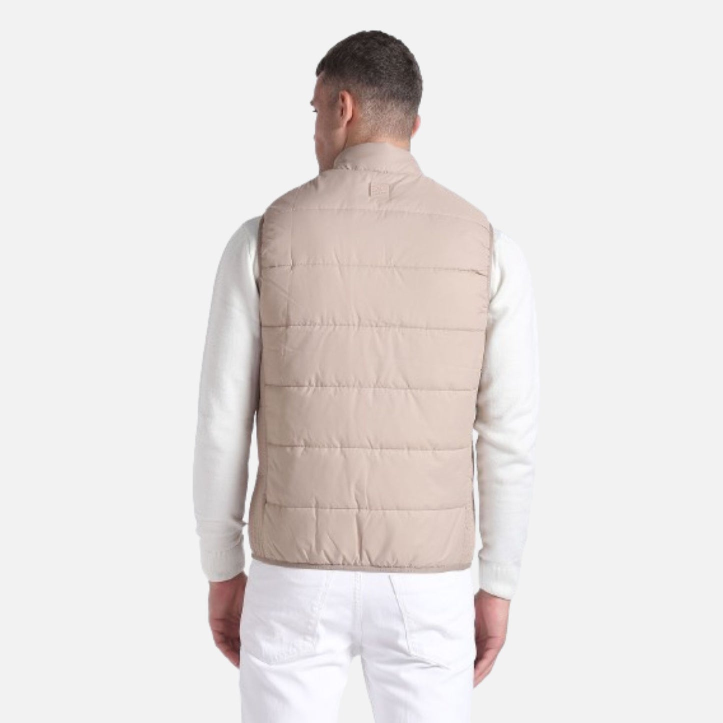 High Neck Sleeveless Quilted Jacket