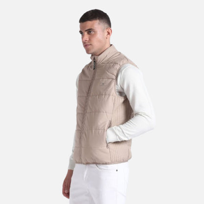 High Neck Sleeveless Quilted Jacket