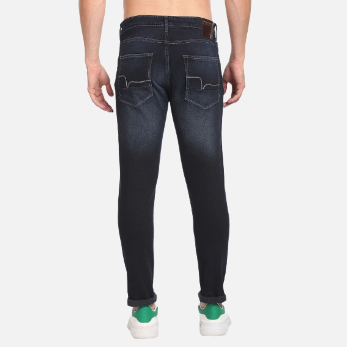 Mid Rise Slash Slim Tapered Jeans