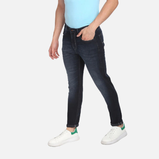 Mid Rise Slash Slim Tapered Jeans