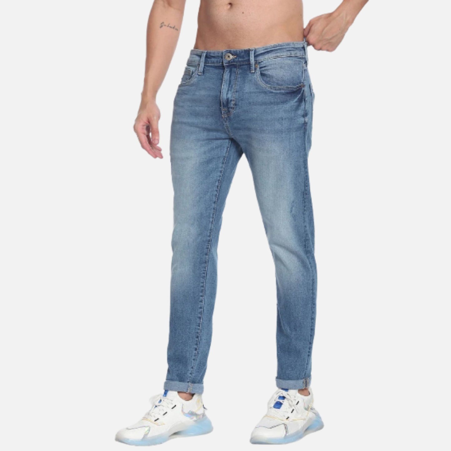 Slash Slim Tapered Fit Lightly Distressed Authentic Signature Jeans