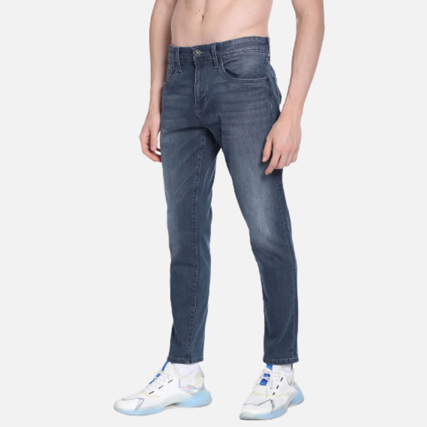 Stone Wash Slim Tapered Fit Classic Vintage Jeans