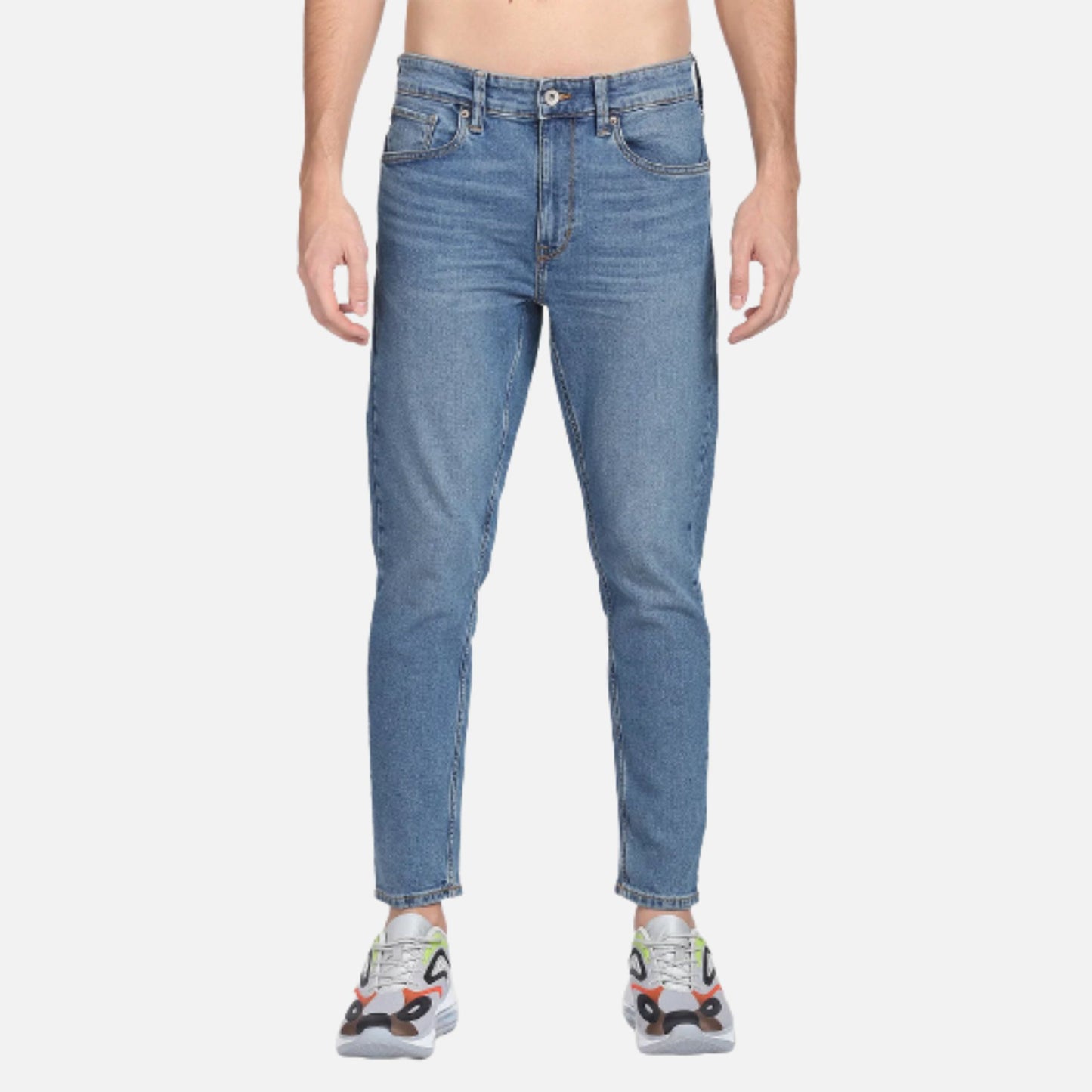 High Rise Stone Wash Jeans