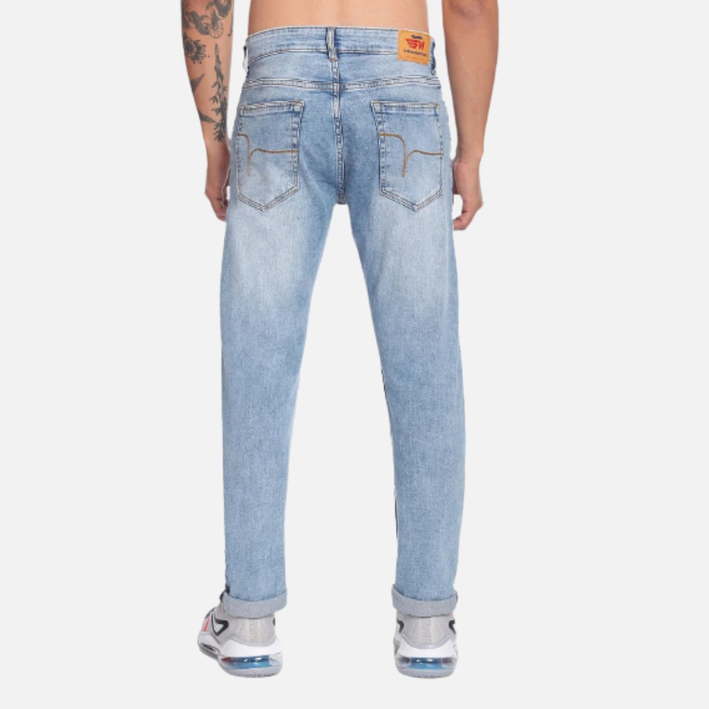 Mid Rise Stone Wash Jeans