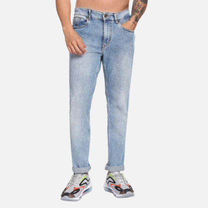 Mid Rise Stone Wash Jeans