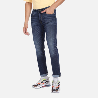 Slim Tapered Fit Whiskered Jeans