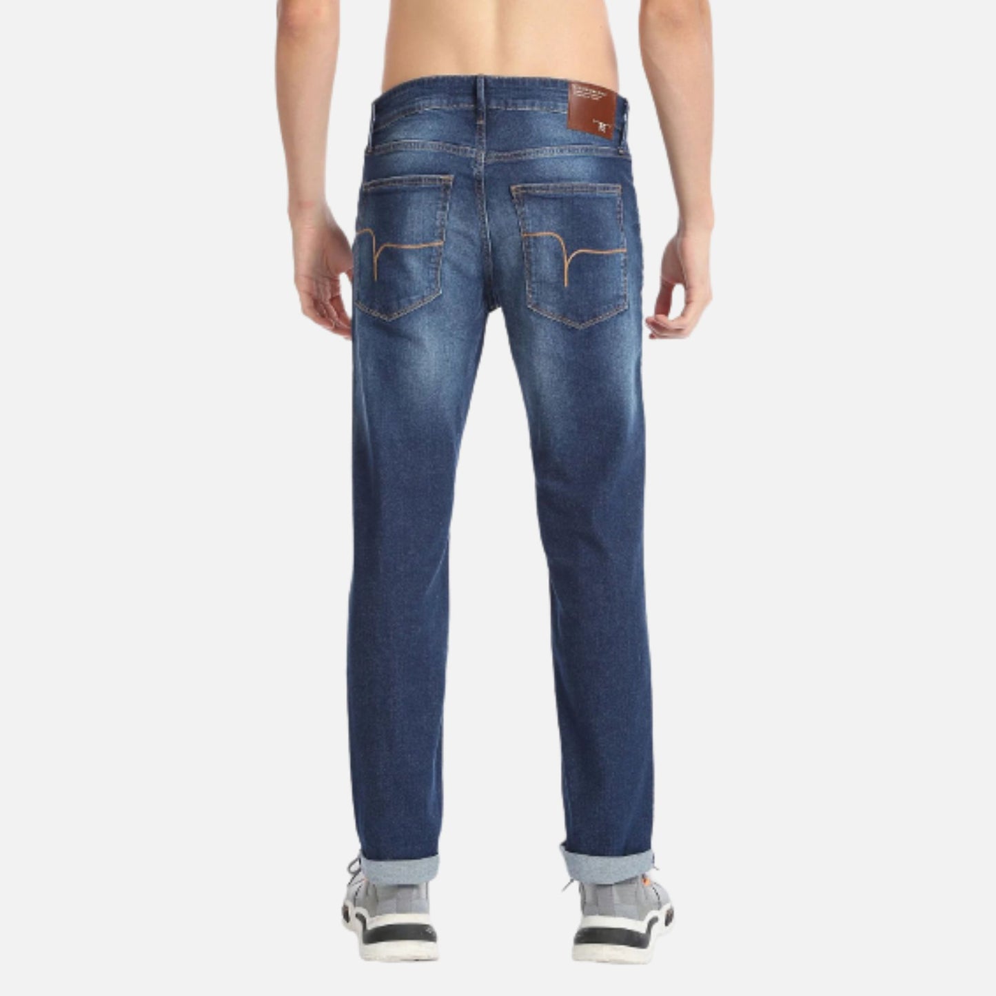 Stone Wash Freddie Slim Straight Fit Jeans