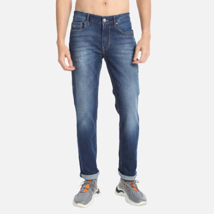 Stone Wash Freddie Slim Straight Fit Jeans