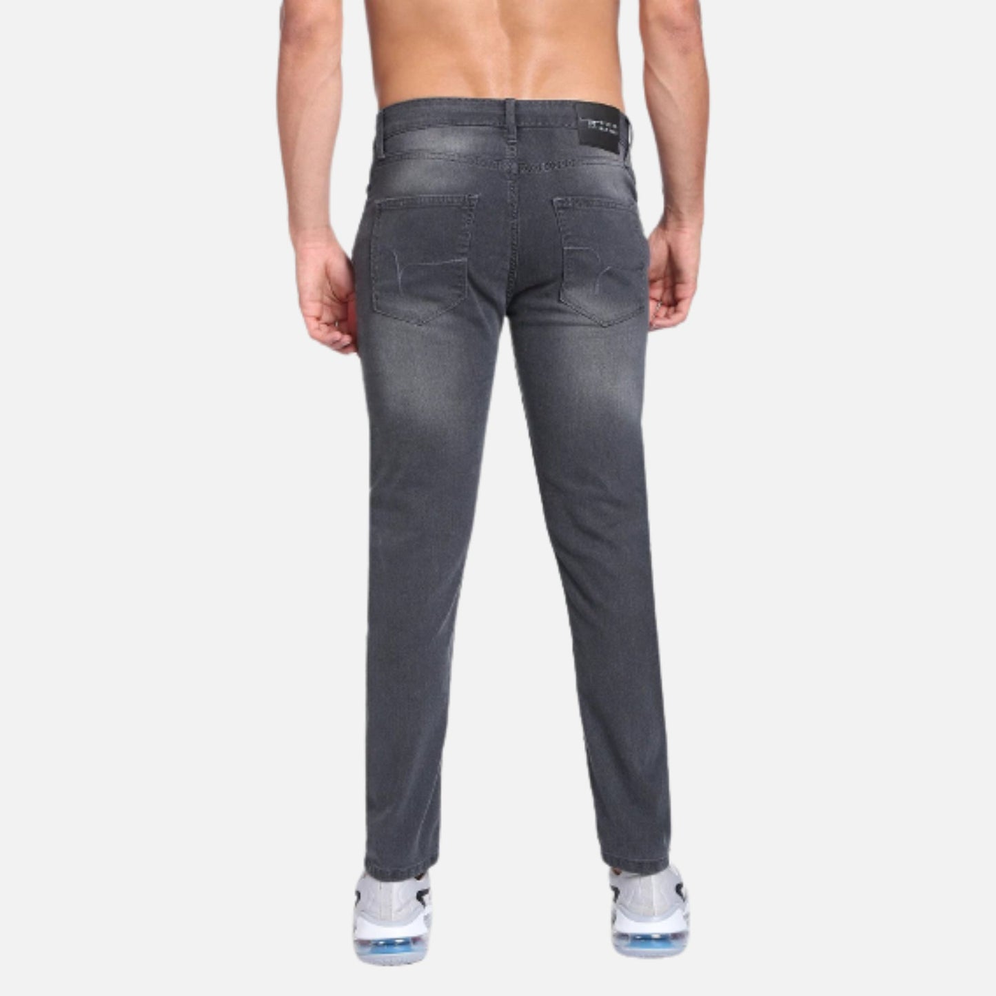 Twill Stone Wash Slim Tapered Fit Jeans