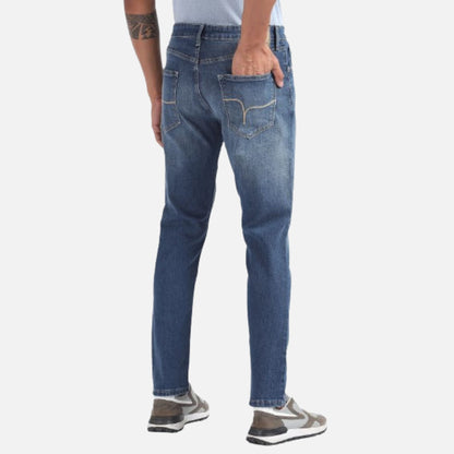 Mid Rise Slash Slim Tapered Jeans