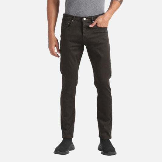 Mid Rise Slash Slim Tapered Jeans