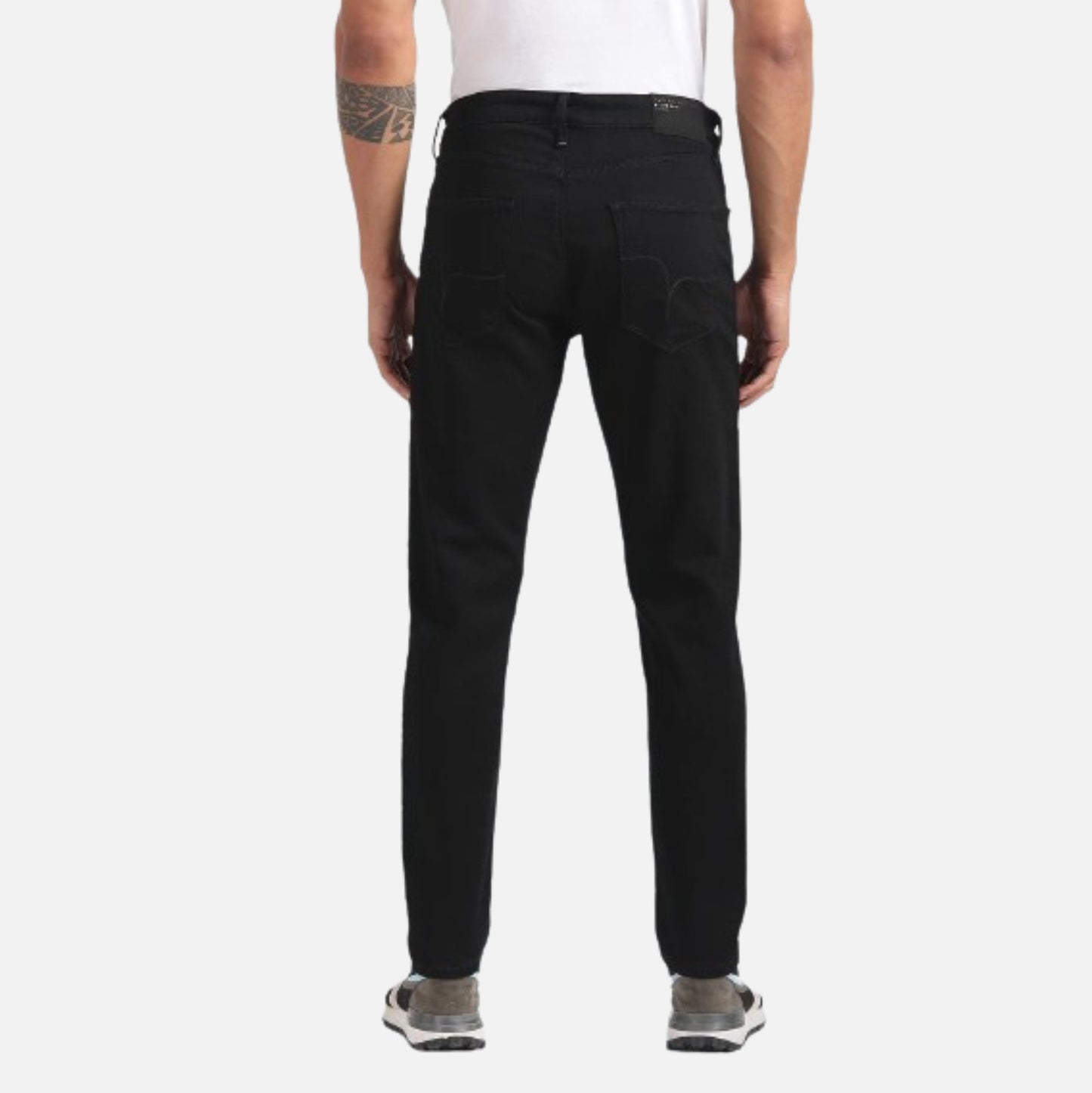 Mid Rise Slash Slim Tapered Jeans