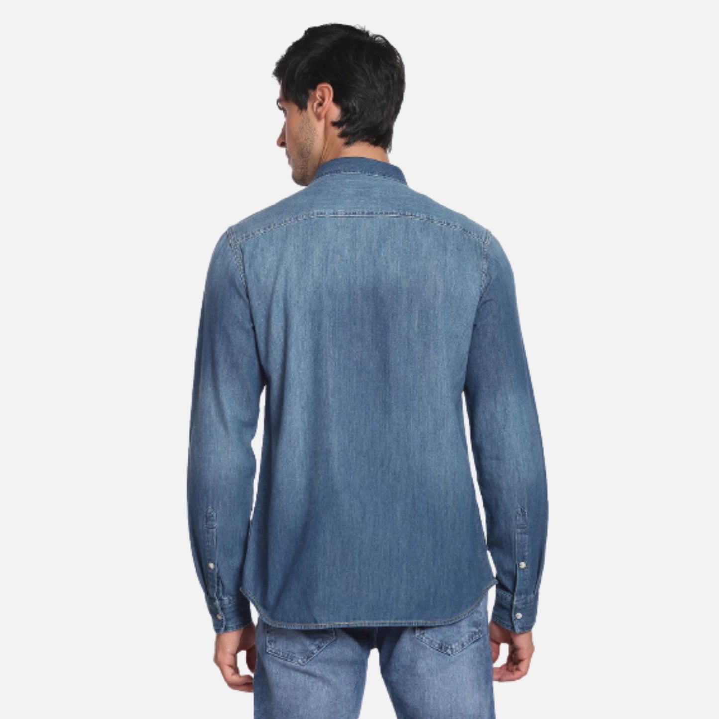 Washed Chambray Casual Shirt