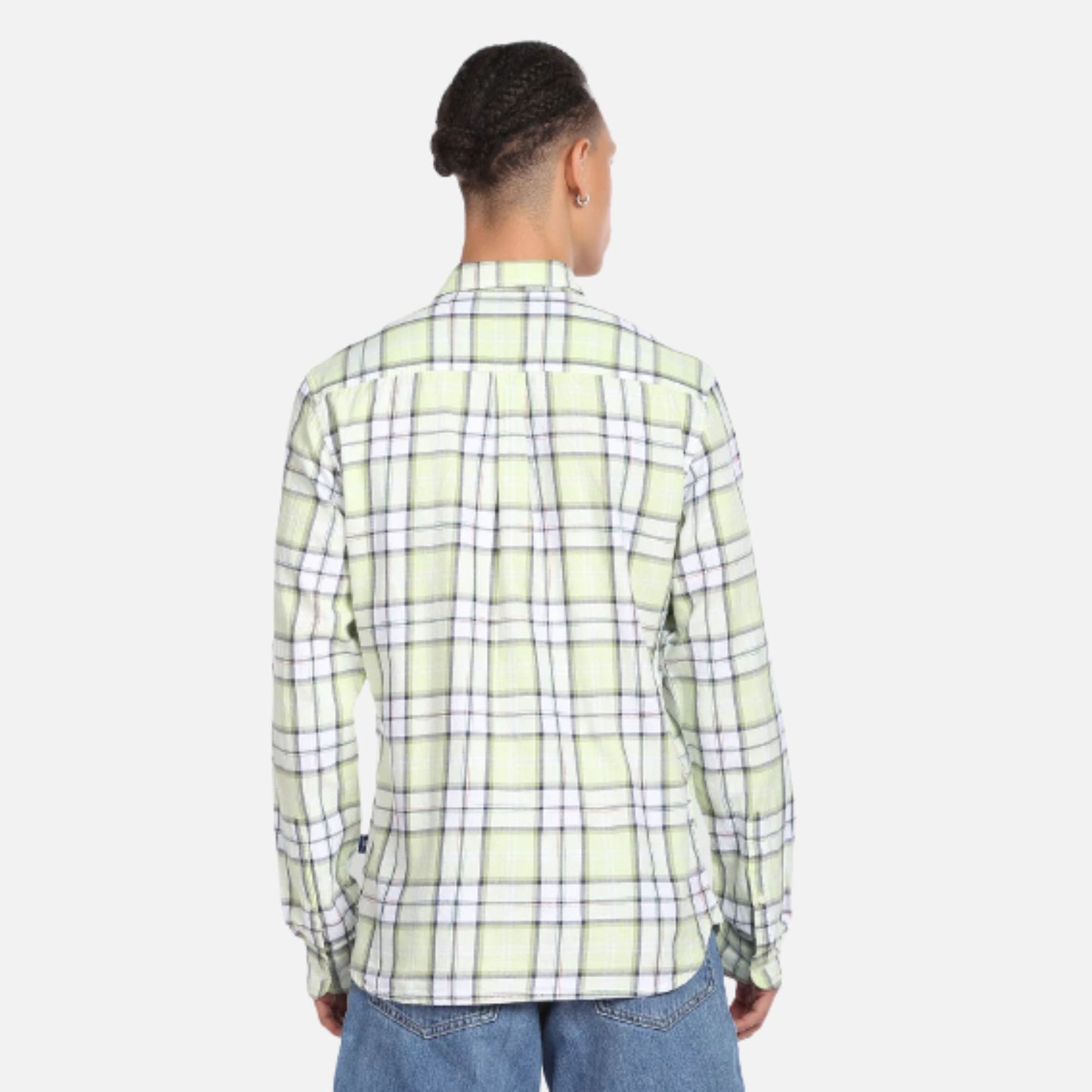 Plaid Check Twill Casual Shirt