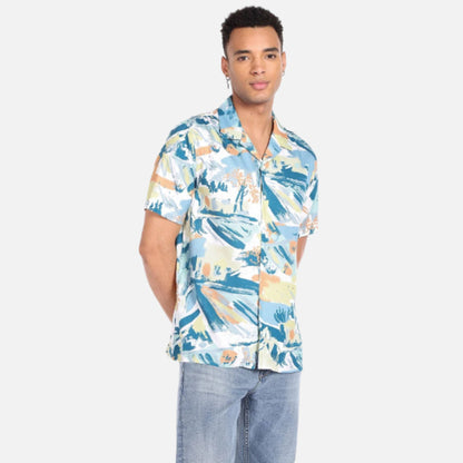 Short Sleeve Abstract Print Shirt