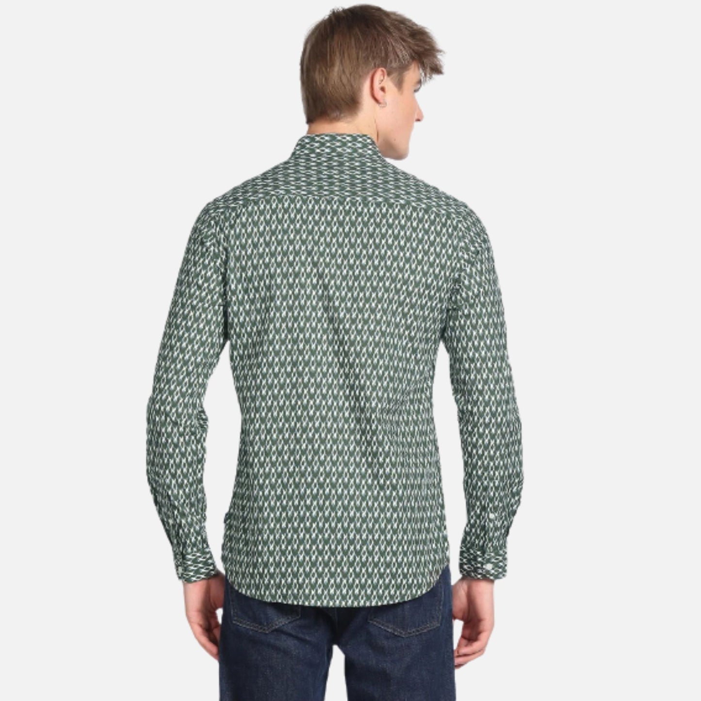 Geometric Print Cotton Casual Shirt