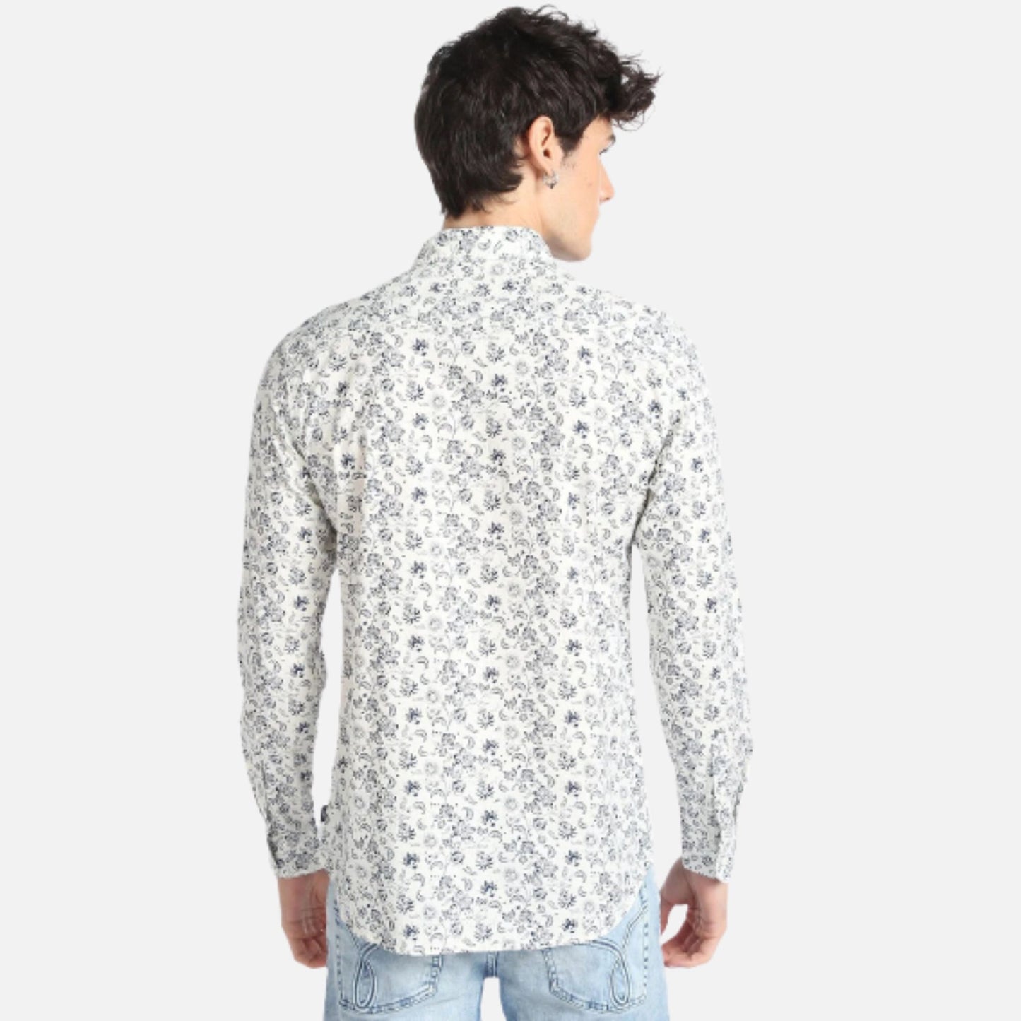 Floral Print Spread Collar Casual Shirt