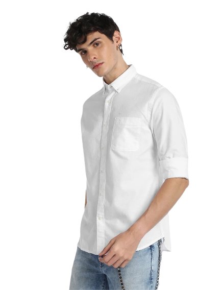 Solid Cotton Casual Shirt