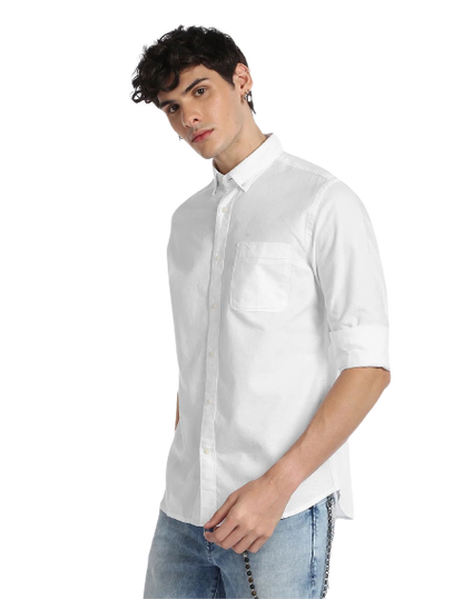 Solid Cotton Casual Shirt