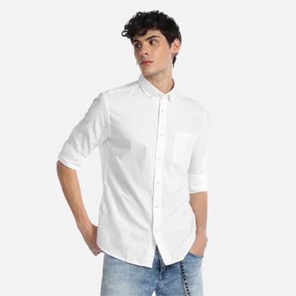 Solid Cotton Casual Shirt