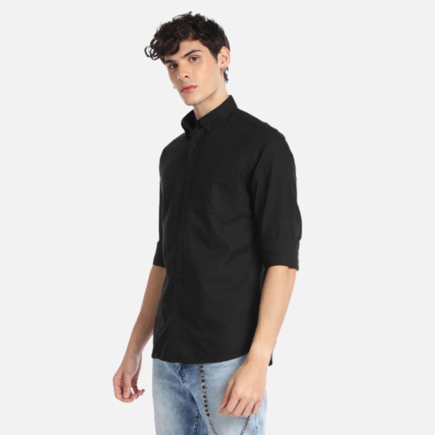 Solid Cotton Casual Shirt