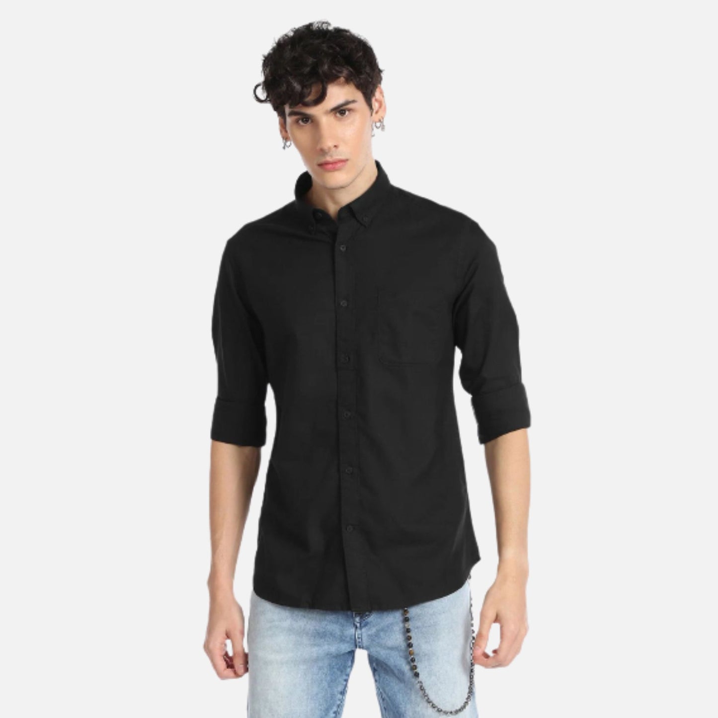 Solid Cotton Casual Shirt