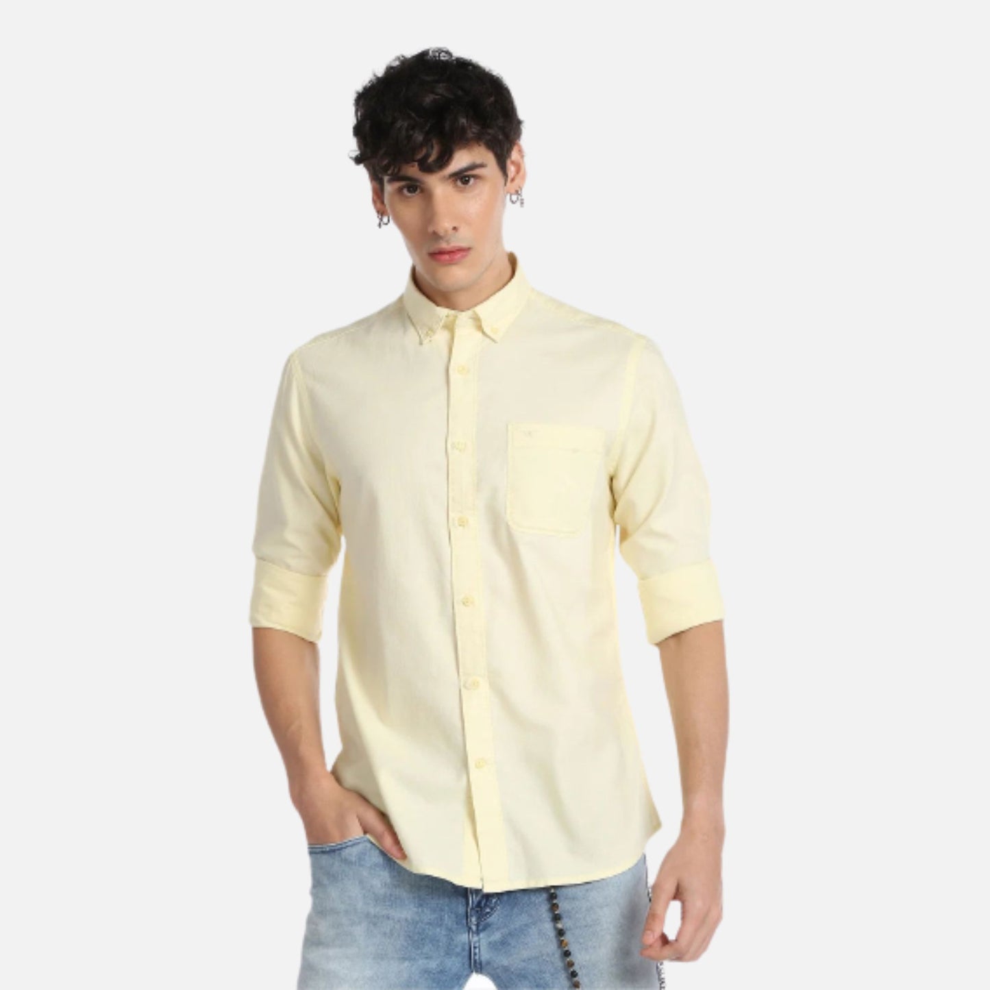 Solid Cotton Casual Shirt