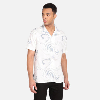 Short Sleeve Abstract Print Shirt