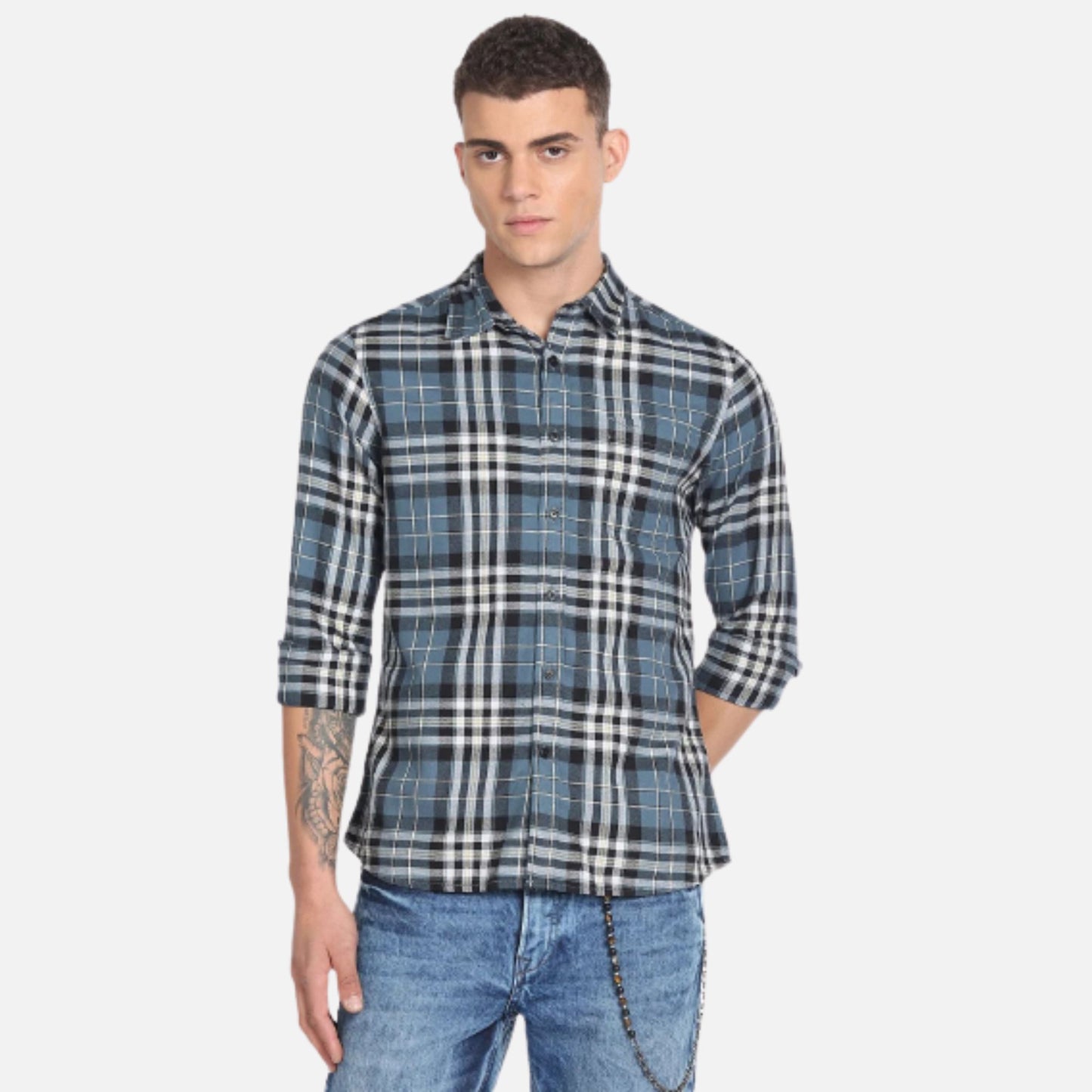 Tartan Check Crepe Shirt