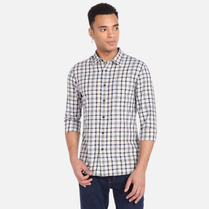 Herringbone Tartan Slim Shirt