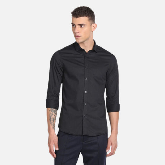 Patterned Twill Slim Fit Shirt