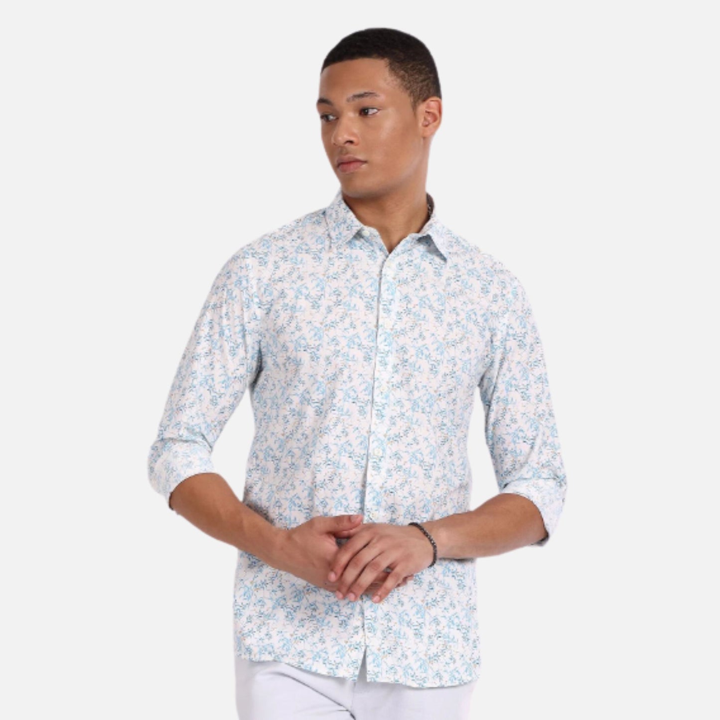 Floral Print Slim Fit Casual Shirt