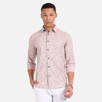 Floral Print Slim Fit Casual Shirt