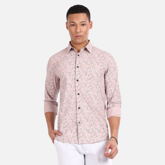 Floral Print Slim Fit Casual Shirt