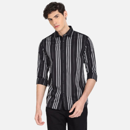 Vertical Stripe Slim Fit Shirt