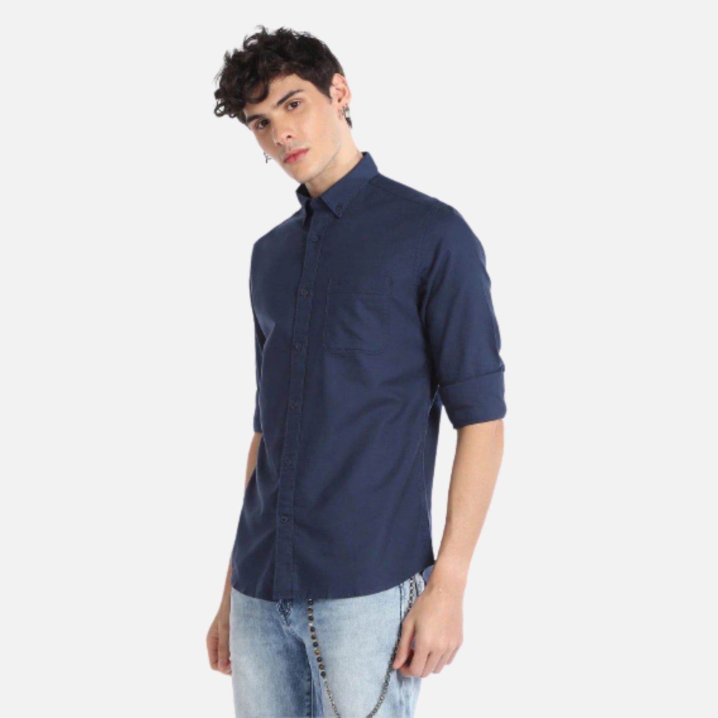 Solid Cotton Casual Shirt