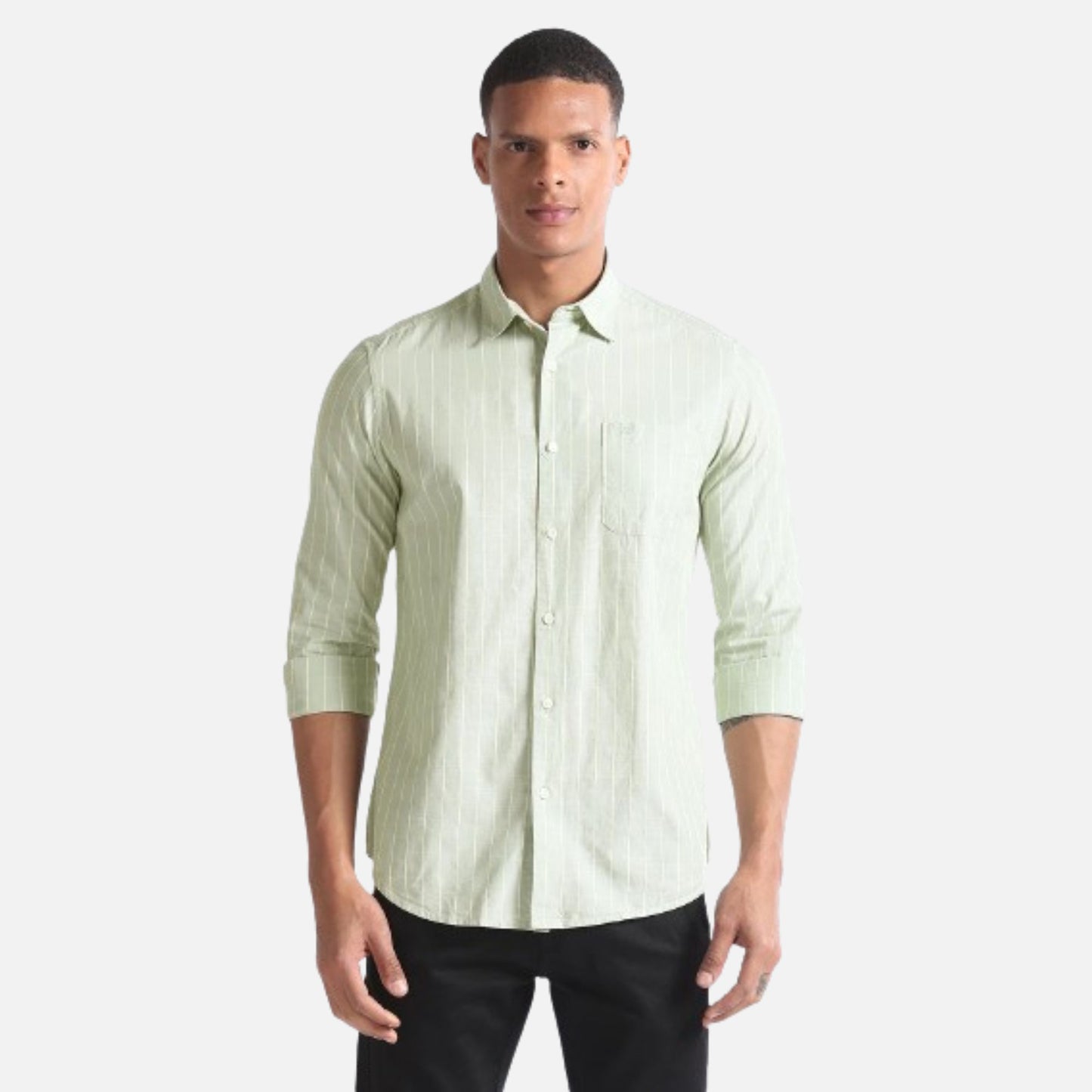 Vertical Stripe Cotton Shirt