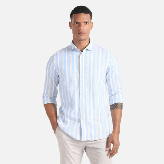 Vertical Stripe Cotton Shirt