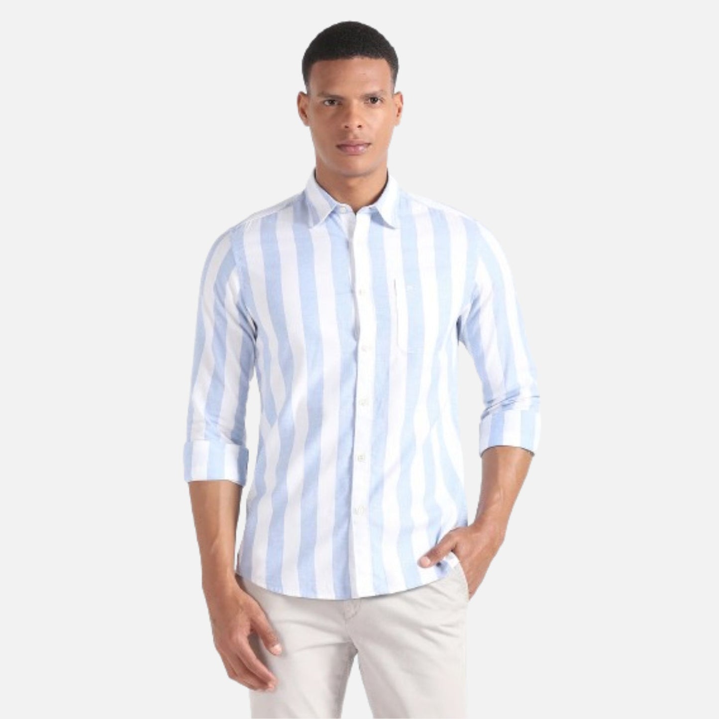 Vertical Stripe Oxford Shirt