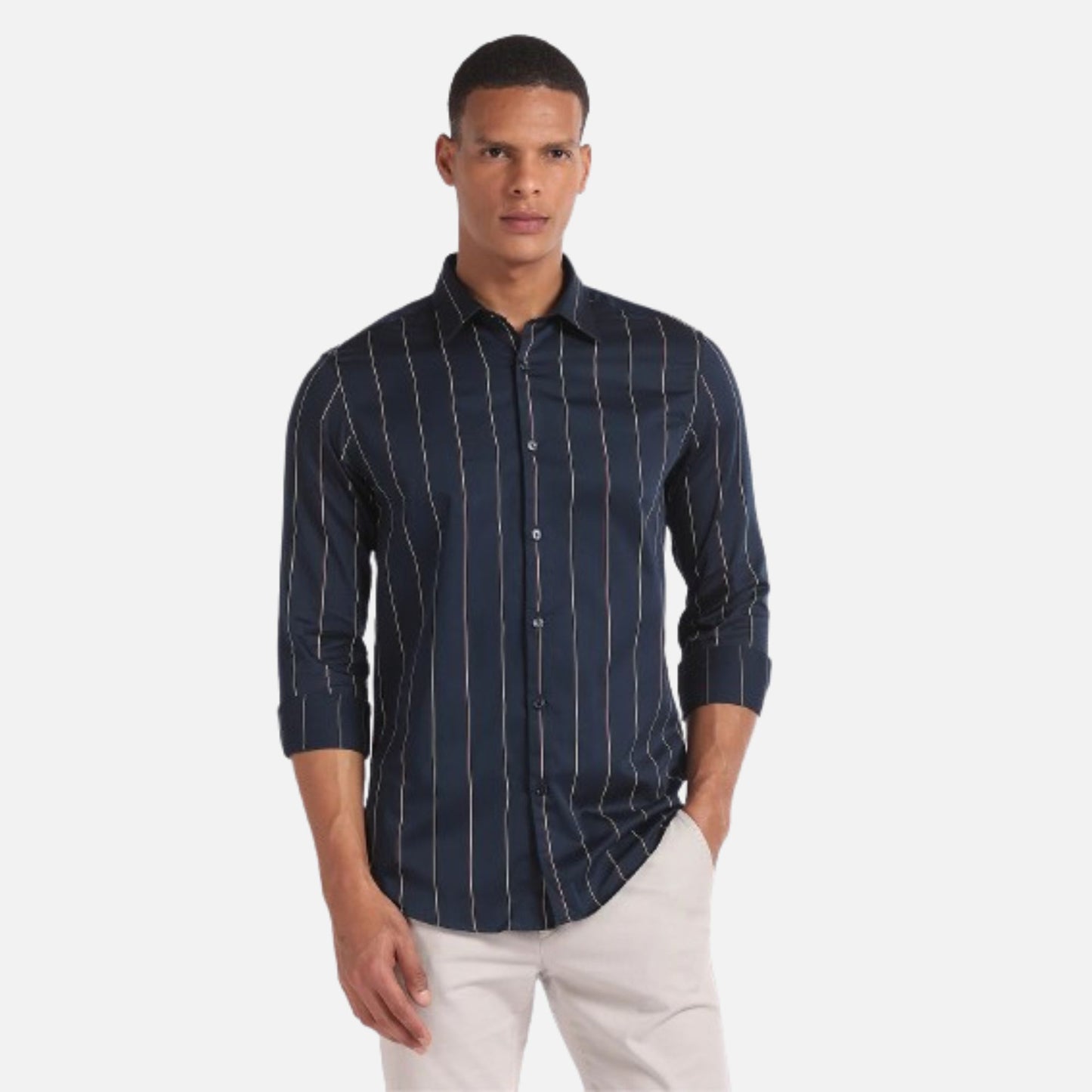 Vertical Stripe Slim Fit Shirt