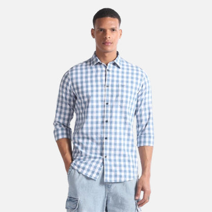 Gingham Check Cotton Shirt